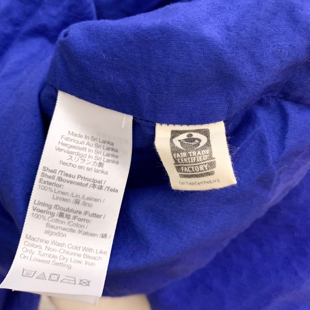 Madewell Blue Linen Oversized Blazer‎ Size Small - Picture 8 of 11